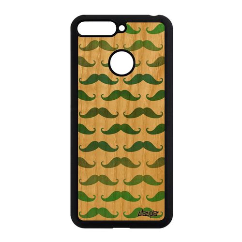 Coque Moustache Honor 7a Bois Silicone 4g Telephone Couleur Vert Portable Case A