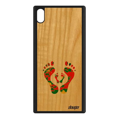 Coque Pour Sony Xperia Xa1 Ultra Bois Silicone Trace De Pas Fille Jaune Reggae A