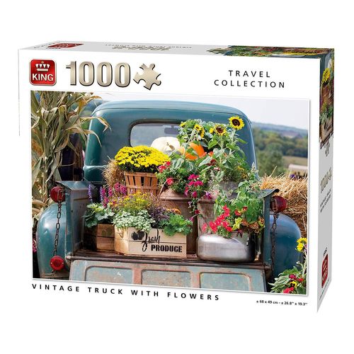 Puzzle 1000 Pièces Vintage Truck With Flowers