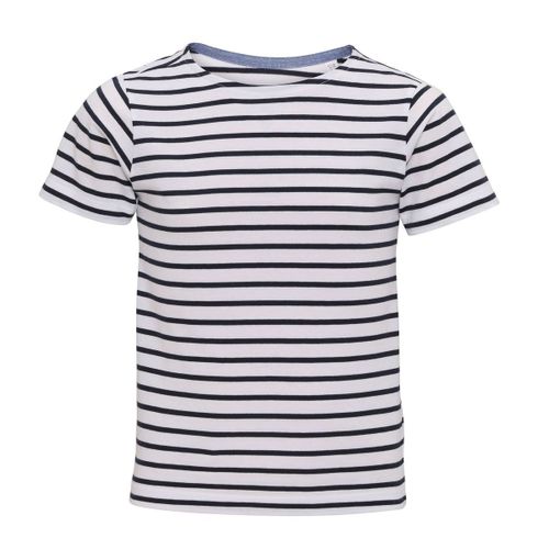 T-Shirt Marini?Re Enfant Manches Courtes - Aq075 - Bleu Marine Et Blanc