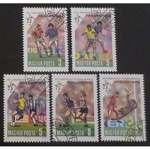 Hongrie Oblitéré Y Et T N° 3273 À 3277 Lot De 5 Timbres De 1990 Coupe Foot