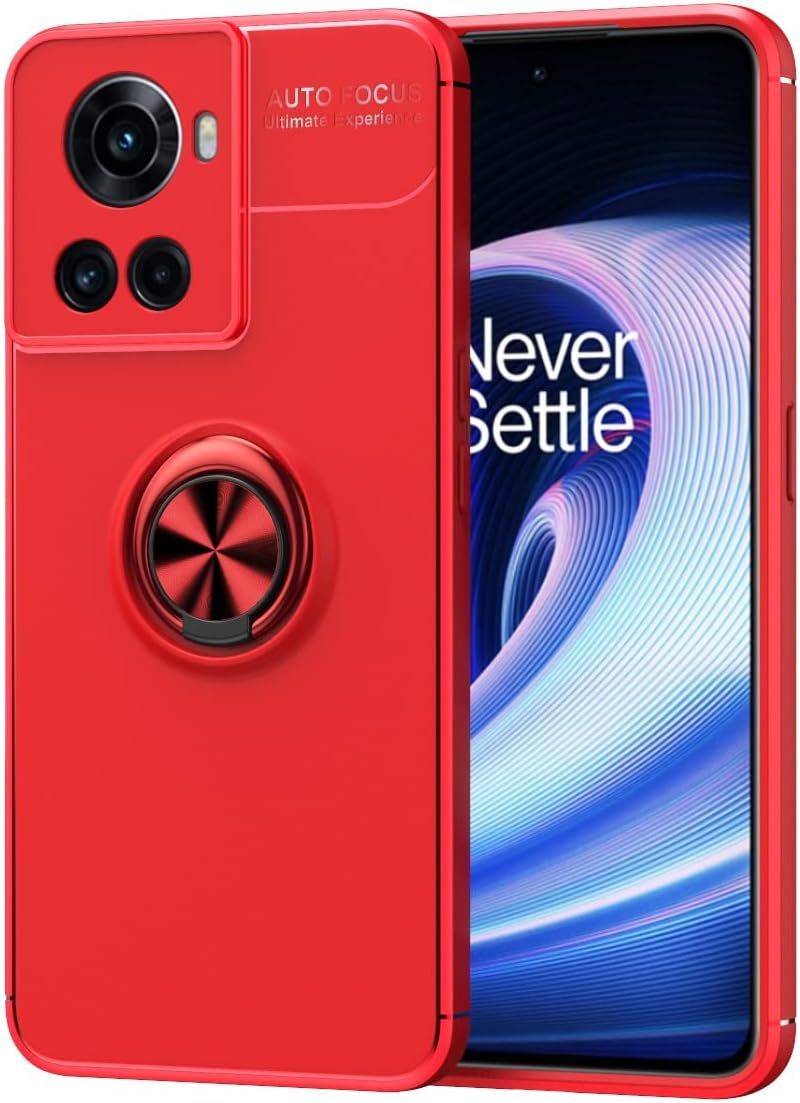 Cas De Téléphone Coque Fine For Oneplus Ace For Oneplus 10r For Oneplus 10r 150w Coque Souple En Tpu Antichoc Anneau Magnétique En Métal Rotatif À 360 Degrés Béquille Dissipation De La Chaleur Etui