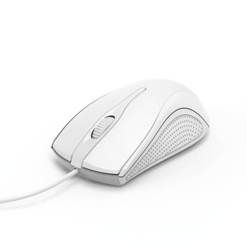 Hama MC-200 - Souris - optique - 3 boutons - filaire - USB - blanc