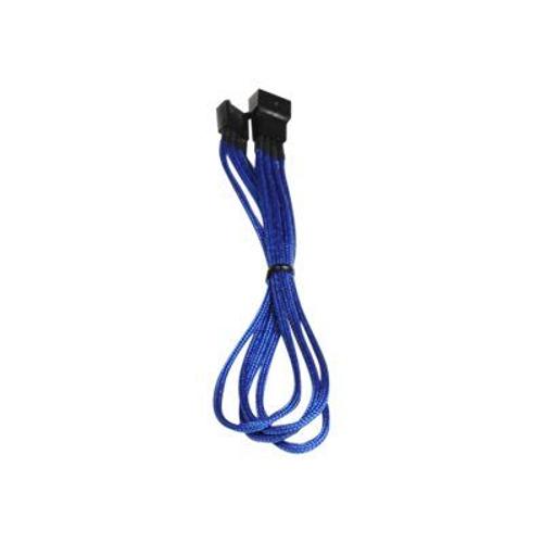 BitFenix Alchemy Premium Modding Series Multisleeved Cable - Rallonge de câble d'alimentation de ventilateur - MLI à 4 broches (M) pour MLI à 4 broches (F) - 30 cm - bleu