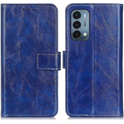 Étuis Flip Smartphone For Oneplus Nord N200 5g Rétro Crazy Horse Texture Portefeuille Texture Téléphone Protection En Cuir Botier En Cuir Case Coffret Slot Cas De Téléphone Convient À Oneplus Nord N2