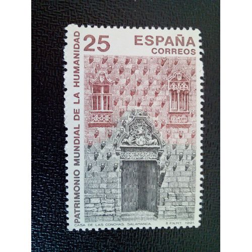 Timbre Espagne Yt 2757 Maison Des Coquillages. Salamanque 1991 ( 10612 )
