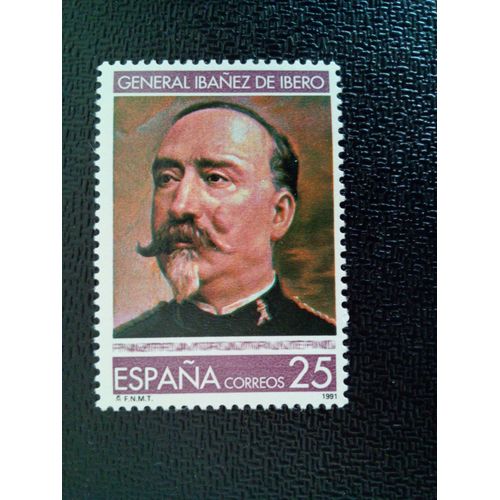 Timbre Espagne Yt 2758 Général Ibañez De Ibero 1991 ( 10612 )