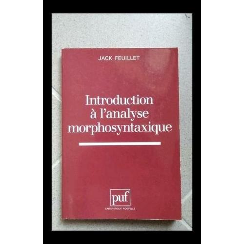 Introduction À L'analyse Morphosyntaxique