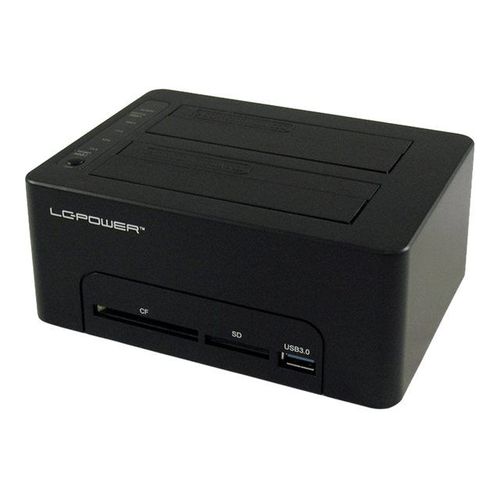 LC Power LC-DOCK-U3-CR - Station d'accueil HDD - baies : 2 - 2,5 po./3,5 po. partagé - SATA - USB 3.0 - noir