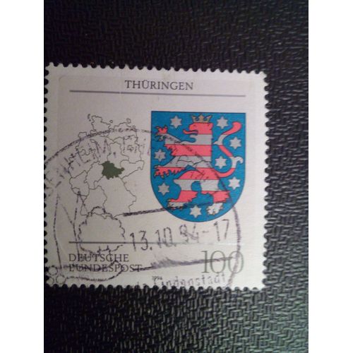 Timbre Allemagne Federale Yt 1586 Thuringe Armoiries 1994 ( 11612 )