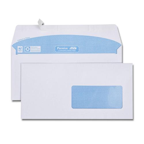 Gpv Boîte De 500 Enveloppes Blanches Dl 110x220 80 G Fenêtre 45x100