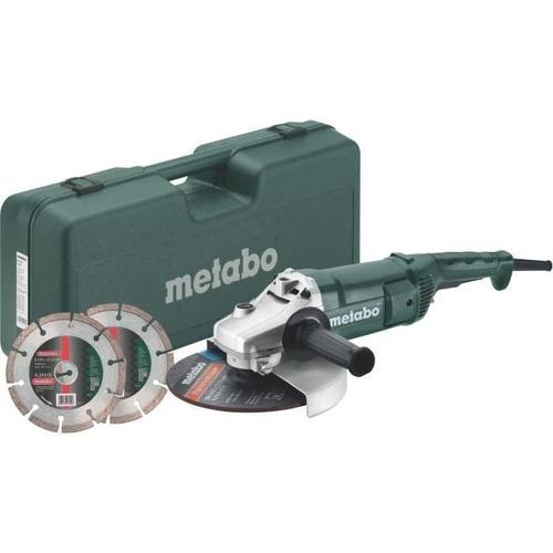 METABO Meuleuse - 230 mm WEP 2200-230 + Coffret + 2 disques diamants