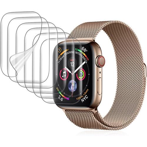 6 Pièces Protecteur D'écran De Montre Compatible Avec Apple Watch Series 4¿5¿6¿Se,44mm- Hd Transparent Doux Tpu Film Anti-Rayures Protecteur Décran De Montre Sans Bulles