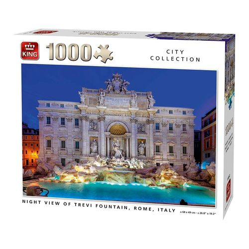 Puzzle 1000 Pièces Night View Of Trevi Fountain Rome