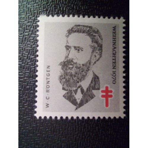 Timbre Allemagne Germany 1970 Christmas Tuberculosis Tuberkulose Tuberculose Rontgen Medicine Health Poster Stamp Label Vignette Vi&ntild 1970