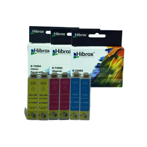 6 Pack Hibrox Compatible Inkjet Cartridge Epson 2x T2992 Cyan 2x T2993 Magenta 2x T2994 Yellow Compatible with Epson EXPRESSION HOME XP 235 XP 245 XP 247 XP 332 XP 335 XP 342 XP 345 XP 432 XP 435 XP