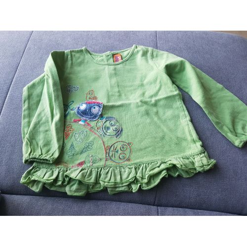 T-Shirt Fille Vert 2 Ans