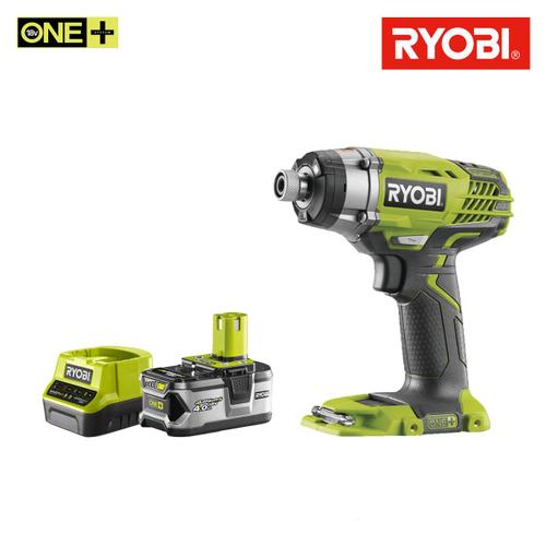 Pack RYOBI Visseuse à choc 18V OnePlus R18ID3-0 - 1 batterie 4.0Ah - 1 chargeur rapide 2.0Ah RC18120-140