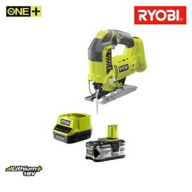Pack scie sauteuse pendulaire RYOBI 18 V One+ R18JS-0 - 1 batterie 18V One+ 4.0Ah LithiumPlus - 1 chargeur rapide 2.0Ah Lithium-ion RC18120-140