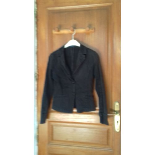 Veste Noire En Coton Courte Taille 12/14 Ans