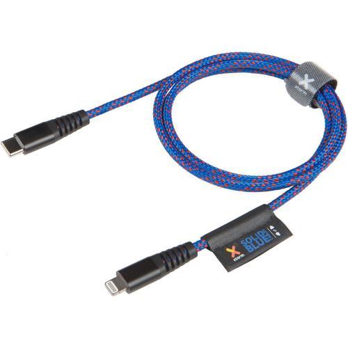 Câble USB-C vers iPhone et iPad Power Delivery 1m Solid Blue Xtorm Bleu et rouge