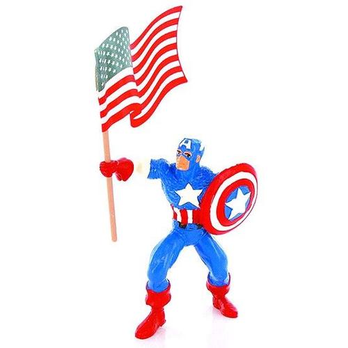 Marvel Comics Mini Figurine Captain America & Flag 10 Cm