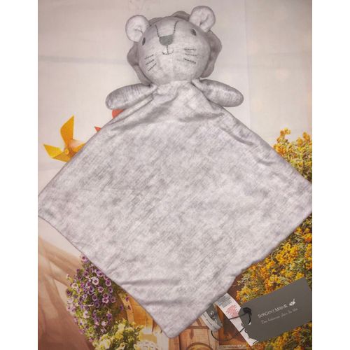 Doudou Lion Sergent Major Gris Clair & Blanc