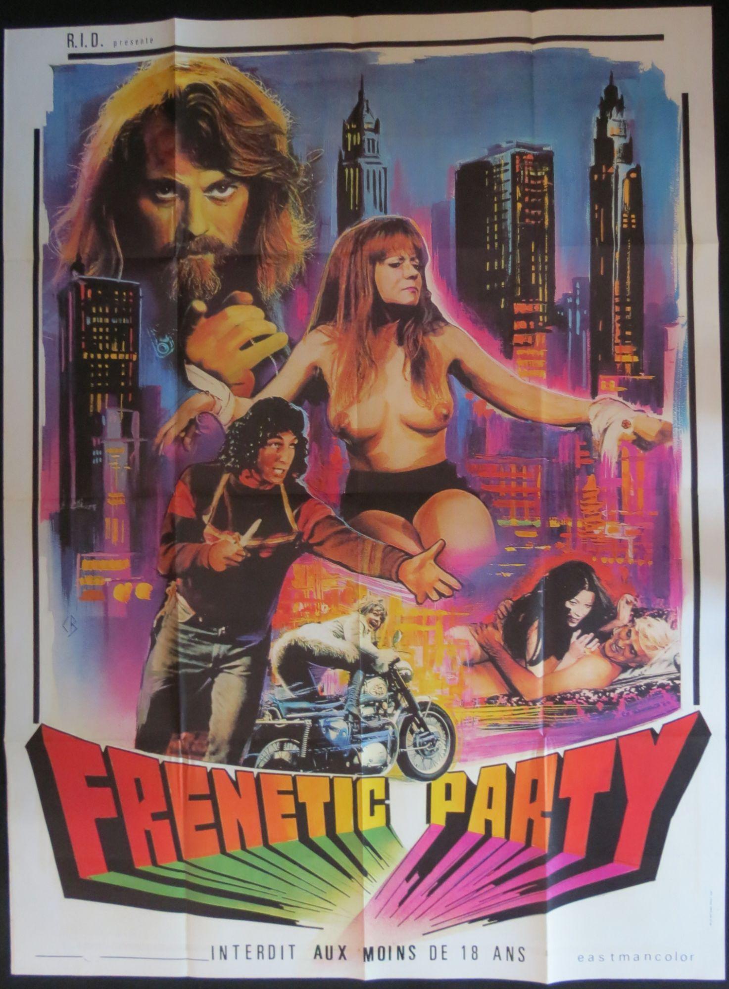 Frenetic Party - Film Pornographique De 1975 - Affiche De Cin?ma Originale  - 120x160 Cm - Movie Poster - Dessin De Belinsky - Moto | Rakuten