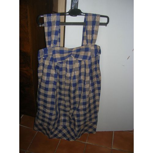 Robe À Bretelles Doublée 36 Cache Cache,Fermeture Zippée Dos,80% Polyester,20% Coton