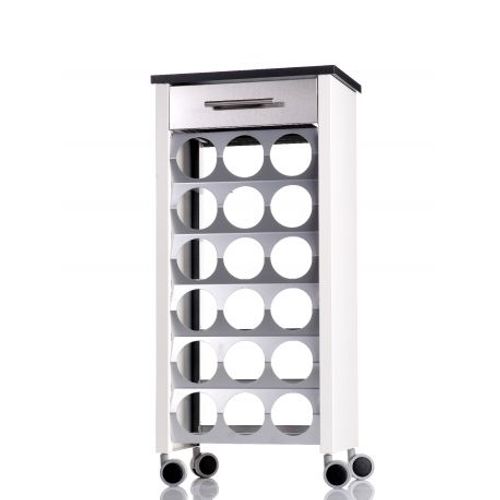 Don Hierro - Étagère À Roulettes Porte Bouteilles Bacus, Capacité 18 Bouteilles-Blanc