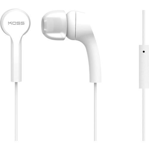 KOSS KEB9iW Ecouteurs intra-auriculaire micro-casque, commande tactile blanc