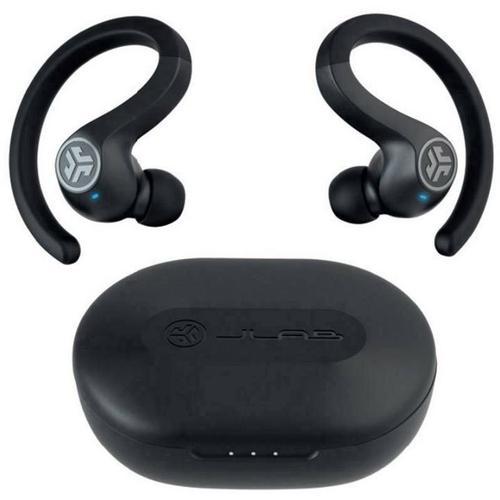 JLab Audio JBuds Air Sport - Écouteurs sans fil avec micro - intra-auriculaire - montage sur l'oreille - Bluetooth - noir