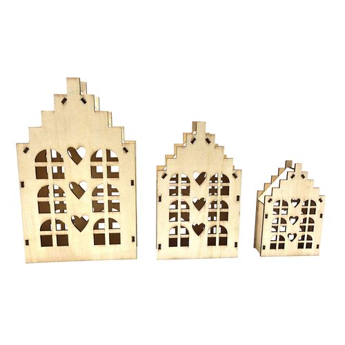 Maison De Noël En Bois À Décorer 3 Pièces