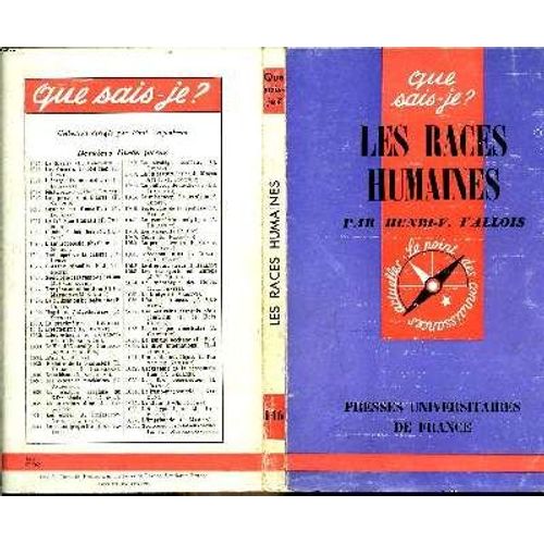 Que Sais-Je? N° 146 Les Races Humaines