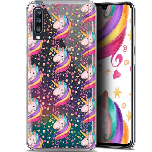 Caseink Coque Pour Samsung Galaxy A70 (6.7 ) [Gel Motif Hd Collection Fantasia Design Licorne Etoilée - Souple - Ultra Fin - Imprimé En France]