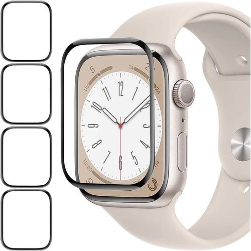 4 Pcs Protecteur D'écran Compatible Avec Apple Watch Series 8/Series 7 45 Mm, Résistant Aux Rayures, Sensible Au Toucher, Sans Bulles, Application Facile, Film Givré, Couverture Complète