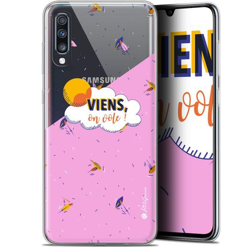 Caseink Coque Pour Samsung Galaxy A70 (6.7 ) [Gel Hd Collection Petits Grains® Design Viens, On Vole ! - Souple - Ultra Fin - Imprimé En France]