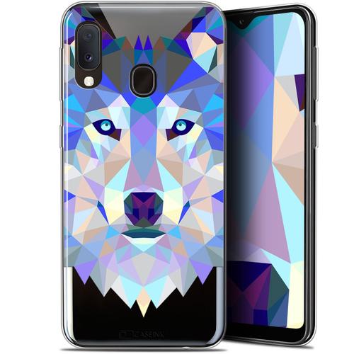 Caseink Coque Pour Samsung Galaxy A20e (5.8 ) [Gel Hd Polygon Series Animal - Souple - Ultra Fin - Imprimé En France] Loup