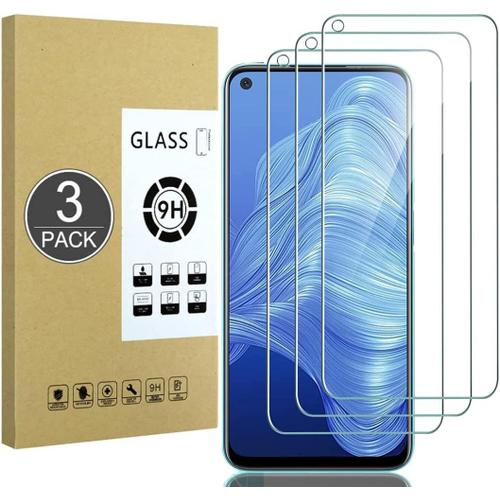 Protecteur D'écran Compatible Avec Realme 8 5g/Realme 7 6,5"" , Résistant Aux Rayures,Haute Définition,Sans Bulle , 3 Pack Protecteur En Verre Trempé Pour Realme 8 5g/Realme 7 6,5""