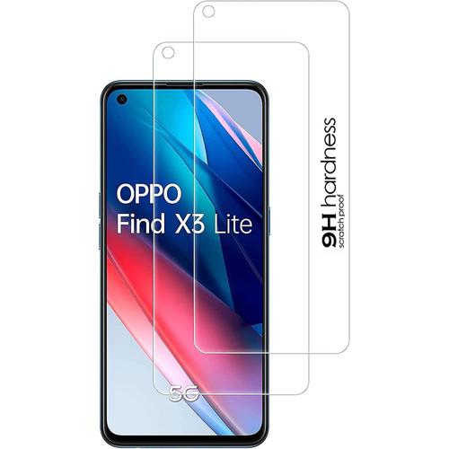 Oppo Find X3 Lite Lot De 2 Protections D'écran En Verre Trempé 6,43 Pouces Compatible Avec Coque Incassable Dureté 9h Hd Clarté Pour Oppo Find X3 Lite