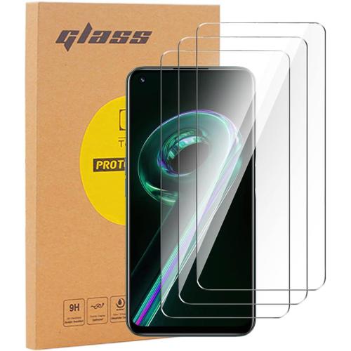 Verre Trempé Pour Realme 9 Pro,Film De Protection Écran En Verre Trempé Pur, Sans Bulles, Anti Rayures, Anti-Empreinte 6.6 Pouces, 9h Dureté, 0.3mm Épaisseur, 3 Pack