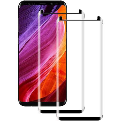 Verre Trempe Pour Samsung S8 Ultra Claire Durete 9h Protecteur De Lentille Compatible Avec Lecteur D'empreinte Film Protecteur En Verre Trempe Pour Samsung Galaxy S8 2 Pieces