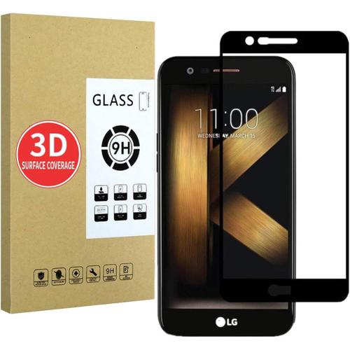 Protecteur D'écran Compatible Avec Lg K10 2017 Noir , Haute Définition Réponse Sensible , Verre Trempé 3d, Installation Sans Bulle Résistant Aux Égratignures