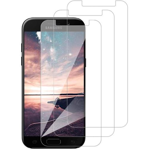 Lot De 3 Protecteur D'écran Pour Samsung Galaxy A5 2018 Verre Trempé, Couverture Plate Mais Incomplète, Dureté 9h 2.5d Bord Incurvé Protecteur D'écran Pour Samsung Galaxy A5 2018