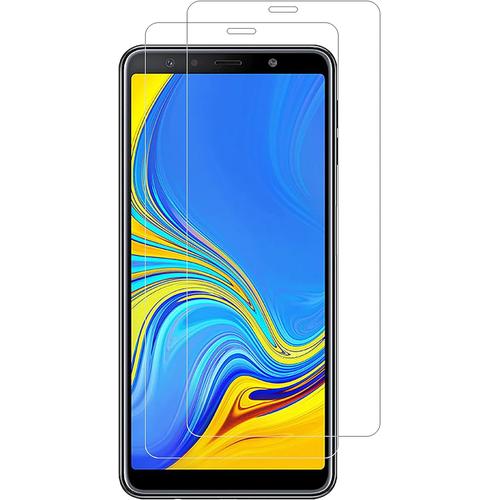 Lot De 2 Film De Protection D'écran Pour Samsung Galaxy A7 2018 Film De Protection D'écran Samsung A7 2018, Verre Trempé Samsung A7 2018 Résistant Aux Rayures Ultra Transparent Sans Bulles