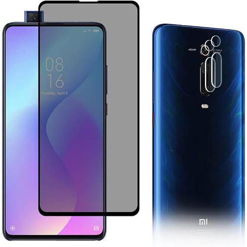 Verre Trempé Antiespion Compatible Avec Xiaomi Mi 9t Mi 9t Pro+2 Pièces Caméra Lens Verre Trempé 9h Dureté Privacy Protecteur D'écran De Confidentialité Pour Xiaomi Mi 9t Mi 9t Pro