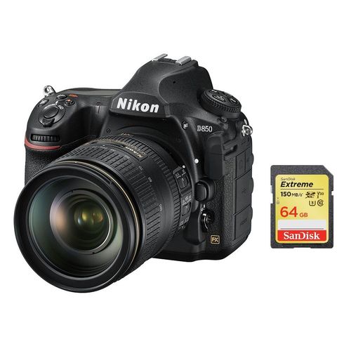 NIKON D850 reflex 45.7 mpix + objectif KIT AF-S 24-120MM F4G ED VR + SD 64 Go