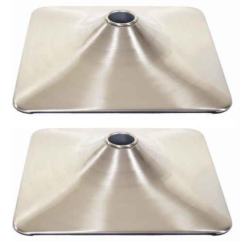 2x Plateau De Sol Pour Tabouret De Bar, Chaise Pivotante, Rectangulaire, Métal Brossé   Ø 37,5cm