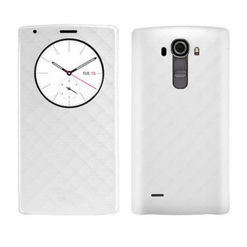 Etui A Rabat Lg G4 Quick Circle Blanc Smart Silicone Rigide (Tpu)