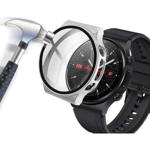 Coque En Verre Trempé Compatible Avec Huawei Watch Gt2 Pro Ecg, Couverture Complète Avec Échelle Coque Pc 2 En 1 Et Protecteur D'écran Pour Huawei Watch Gt2 Pro Ecg Noir